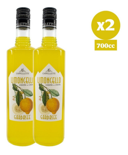 2x Limoncello Cappelleti Licor Italiano Limon Bajativo 700cc