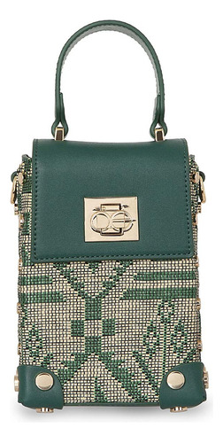 Bolsa Briefcase Para Mujer Cloe Rafia Chico Color Verde