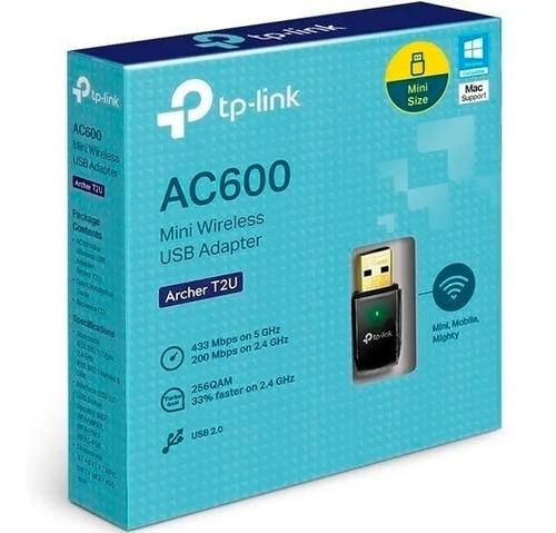 Adaptador Usb Inalambrico Wifi Tplink T2u Dualband 5g Ac600