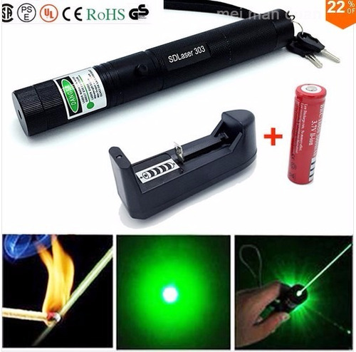 Puntero Laser Verde Potente 1000 Metros + Bateria + Cabezal