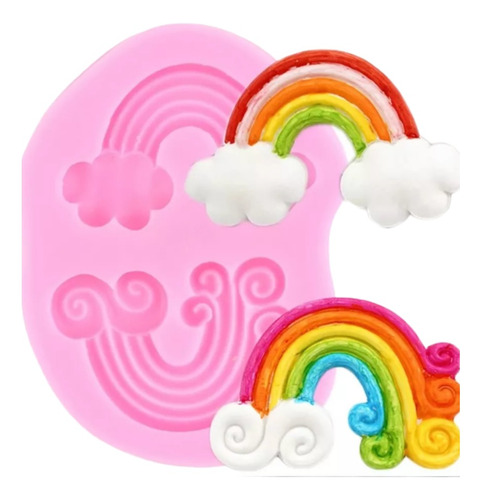 Molde Silicona Arcoiris X2 Resina Fondant Choco 