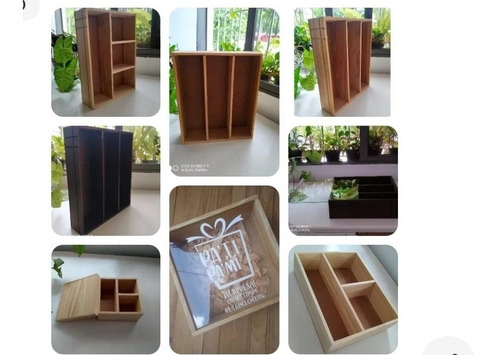 Imagen 3 de 9 de Cajas De Madera Con Tapa De Vidrio Tapa De Madera Arreglos