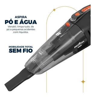 Aspirador De Pó Portátil Bas01 Pó E Água Bivolt 60w Britânia Cinza