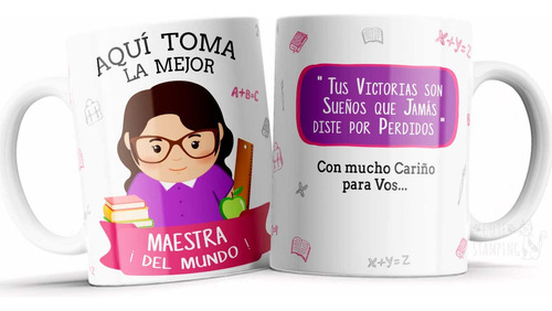 Taza Personalizada Aquí Toma La Mejor Maestra Ideal/regalo