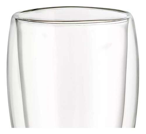 4 Vasos Vidrio Doble Pared Cristal Térmico 360 Ml Multiusos Color Transparente