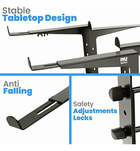 Pyle Soporte Portátil Doble Para Portátil, Mesa De Pie