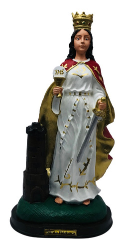 Imagem Santa Bárbara Borracha Inquebrável 38 Cm