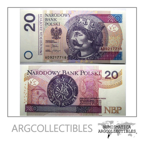 Polonia 2012 Billete 20 Zlotich Pick 184 Unc Sin Circular