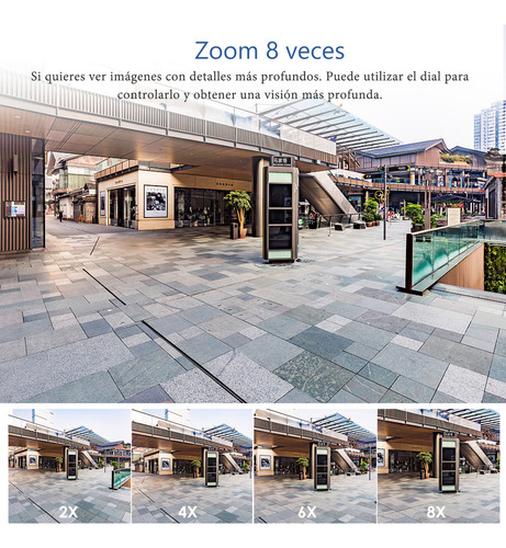 Cámara PTZ Wifi 8MP, 5G, doble lente, zoom 8x, impermeable IP66, con alarma y seguimiento automático, ideal para vigilancia exterior a todo color.
