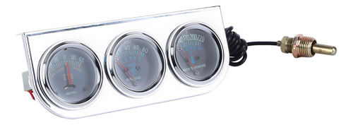 Car Triple Voltage Gauge Set Mechanical Plated 3 In 1 Oil