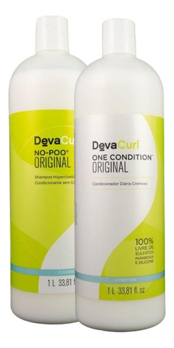 Devacurl No-poo Original Kit Shampoo E Condicionador 1l