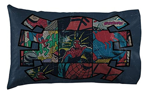 Marvel Spiderman Jump Kick Funda De Almohada Estándar De Mic