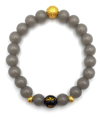 Pulsera Feng Shui De Jade Color Gris Claro