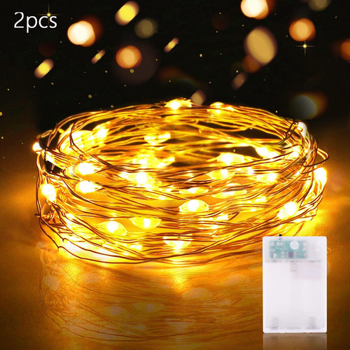 4 Lámpara De Hadas De Luz De Navidad De 2 Uds Cálido
