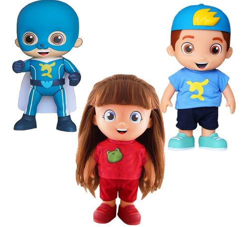 Imagem 1 de 9 de Bonecos Luccas Neto E Super Foca E Gi Neto Kit Baby Brink