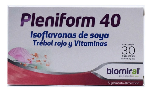 Pleniform 40 C/30 Tab Biomiral / Isoflavonas De Soya 