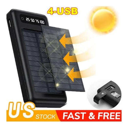 Batería Externa Solar Portable Power Bank 20.000ma