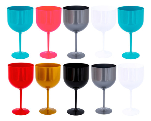10 Taças De Gin 580ml Acrílico Atacado Cor Branco