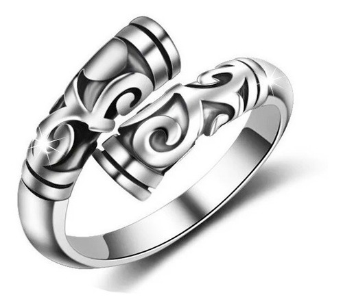 Imagen 1 de 7 de Anillo De Plata Para Mujer De Moda Ajustable Retro Regalo
