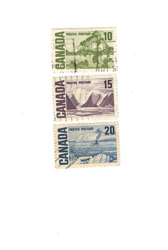 Lt682. Tres Estampillas De Canada. Serie De 1967.