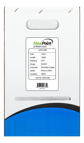 Cable Ethernet Cat6 Utp Cmp Plenum 305 M Amarillo