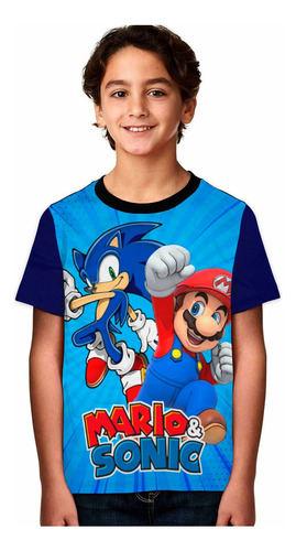 Camiseta Mario Bros Super Luigi Gamer Run Maker 3d Sonic