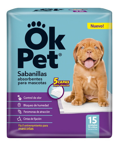 Pañales De Entrenamiento Con Feromonas Ok Pet 15un + Snacks