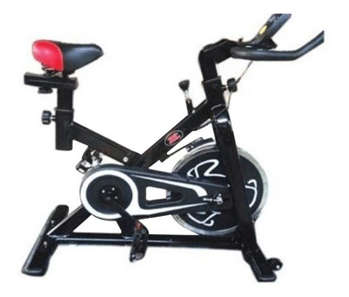 Bicicleta De Spinning - Disco De 6 Kg Color Negro/Rojo
