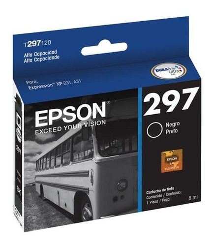 Cartucho Epson T297 Original Negro Xp231 Xp441 Caja Cerrada