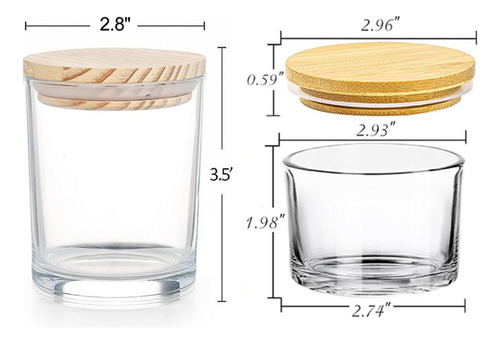 Tf . Frascos De Vidrio Para Velas Vacíos, Transparentes, De