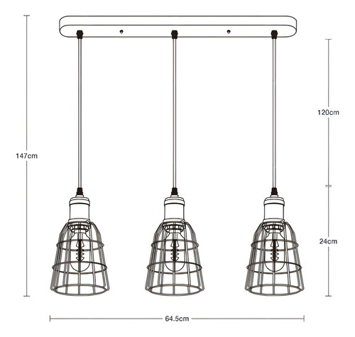 Lámpara Colgante Chocolate 3 Luces E27 60w