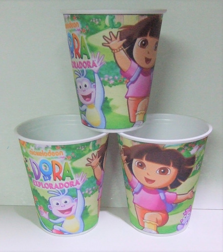Imagen 1 de 6 de Vasos Dora, La Exploradora, Plasticos Descartables!!!!