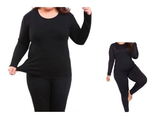 Imagem 2 de 5 de Conjunto Térmico Segunda Pele Plus Size: Meia Calça Sem Pé