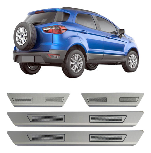 Kit Soleira Porta Aço Inox Escovado Ford New Ecosport Todos