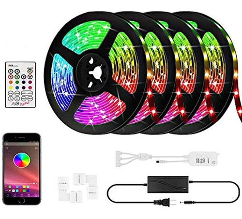 Kit De Tiras De Luces Led Rgb De 66 Pies, 20m 600 Leds 5050 