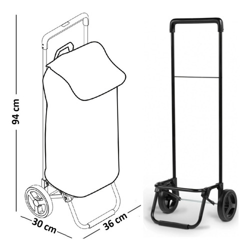 Imagen 3 de 10 de Carro De Compras Changuito Plegable Resistente Gimi Italia