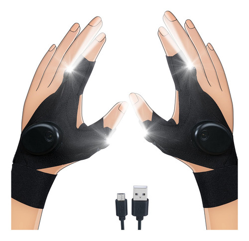 Linterna Thxtoms Guantes De  Led Recargables, Regalos Para H