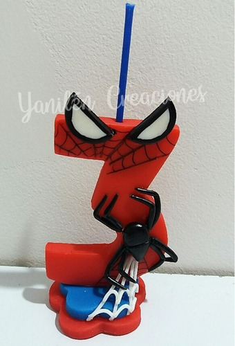 Spiderman Hombre Araña Vela En Porcelana Fría
