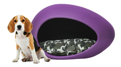 Cama Perros Moises Colchon Almohadon Cucha Eggys Median Cuot Color Violeta