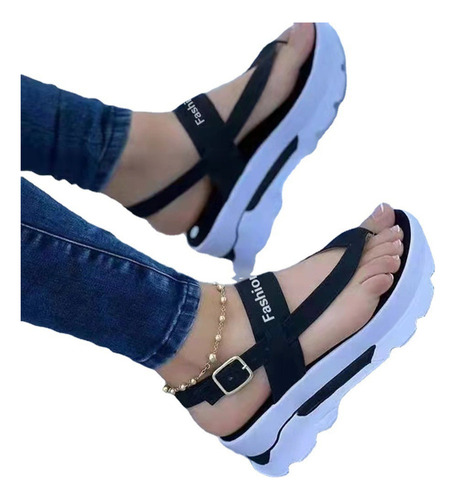 Sandalias De Cuña Con Plataforma For Verano W+2023