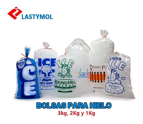 Bolsas Para Hielo Con Impresion 3kg 2kg 1kg