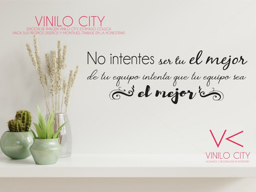 Vinil Decorativo Para Oficina Frase Trabajo En Equipo 