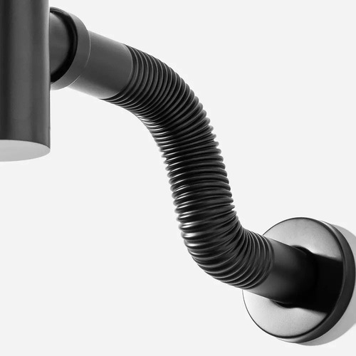 Sifão Metálico Flexível Com Copo Para Banheiro Preto Fosco