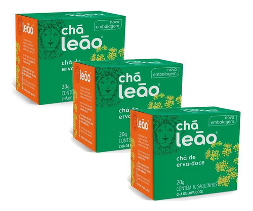 Chá Leão Erva-doce Em Sachê 30 G 15 U Kit 3