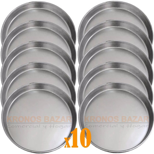 Pizzeras X10 Moldes 30 Cm Chapa Molde Pizza Chica Individual