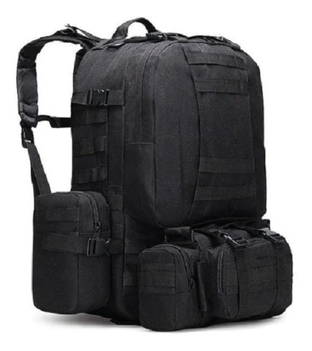 Mochila Tática Militar Grande Modular Defender 60l 1438-6 Cor Preta