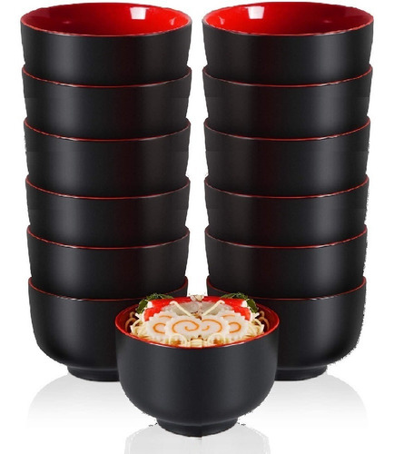 Imagem 1 de 4 de 12 Bowl Cumbuca Japonesa 900ml Tigela Sushi Melamina Atacado