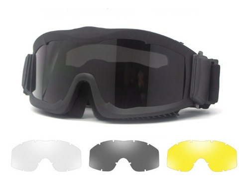 Gafas Tácticas Para Motociclismo Todoterreno Al Aire  Negro