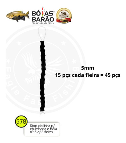 12 Fieiras Stop De Linha Regulador P/ Chumbada E Boia Barão
