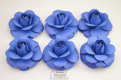 Kit 10 Flores De Papel 5cm Topo De Bolo (azul Escuro) | Parcelamento sem  juros